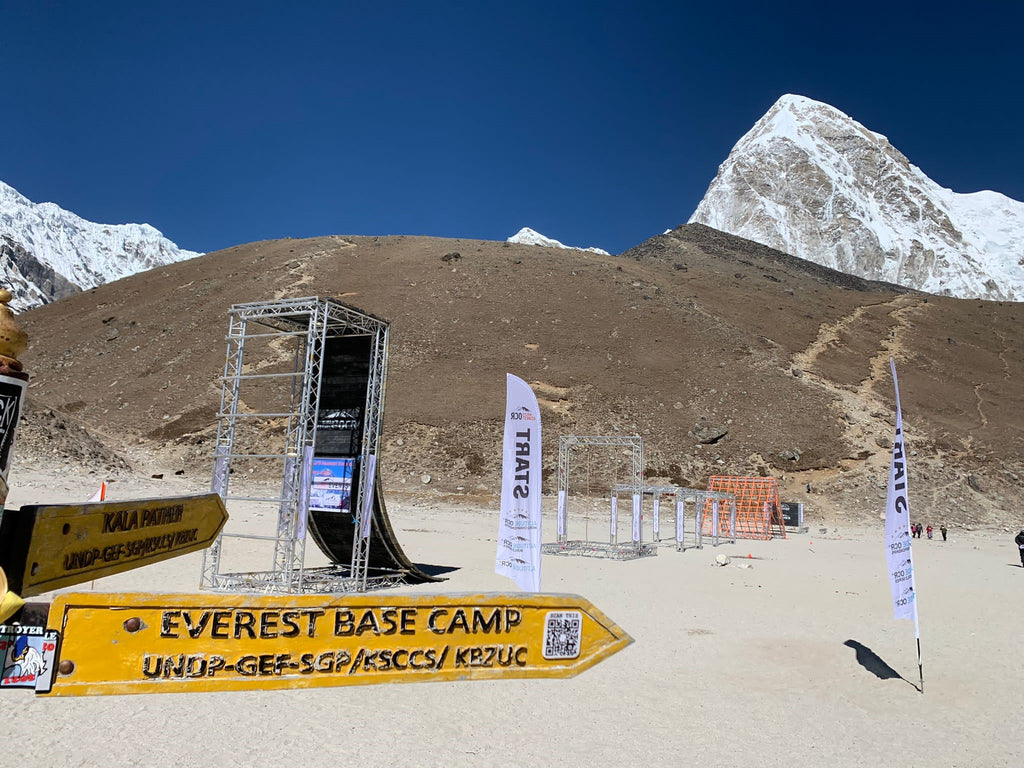 Obstacles at the start of the altitude OCR world champs near Everest base camp