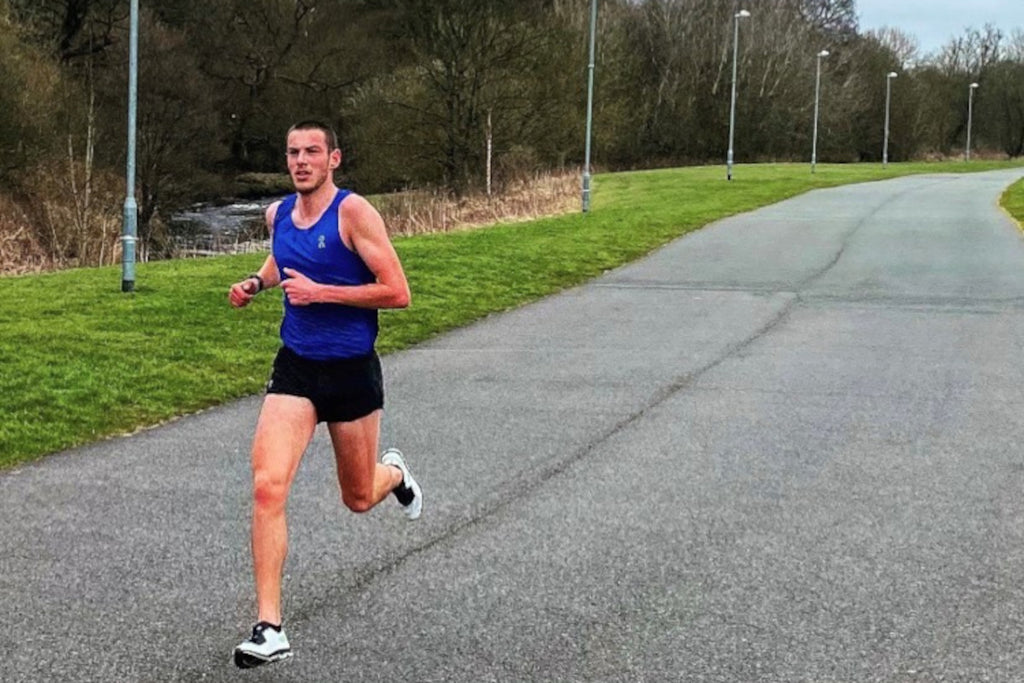 Runner Callum Davidson runs a solo 5km time trial