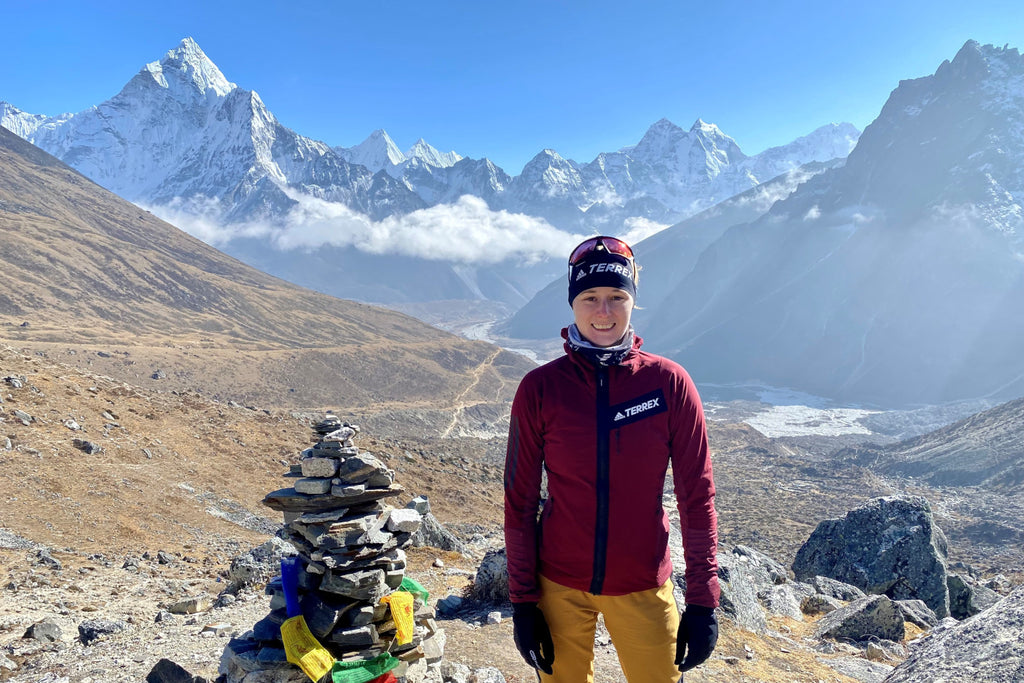 Becky Neal at Everest base camp during the altitude OCR race