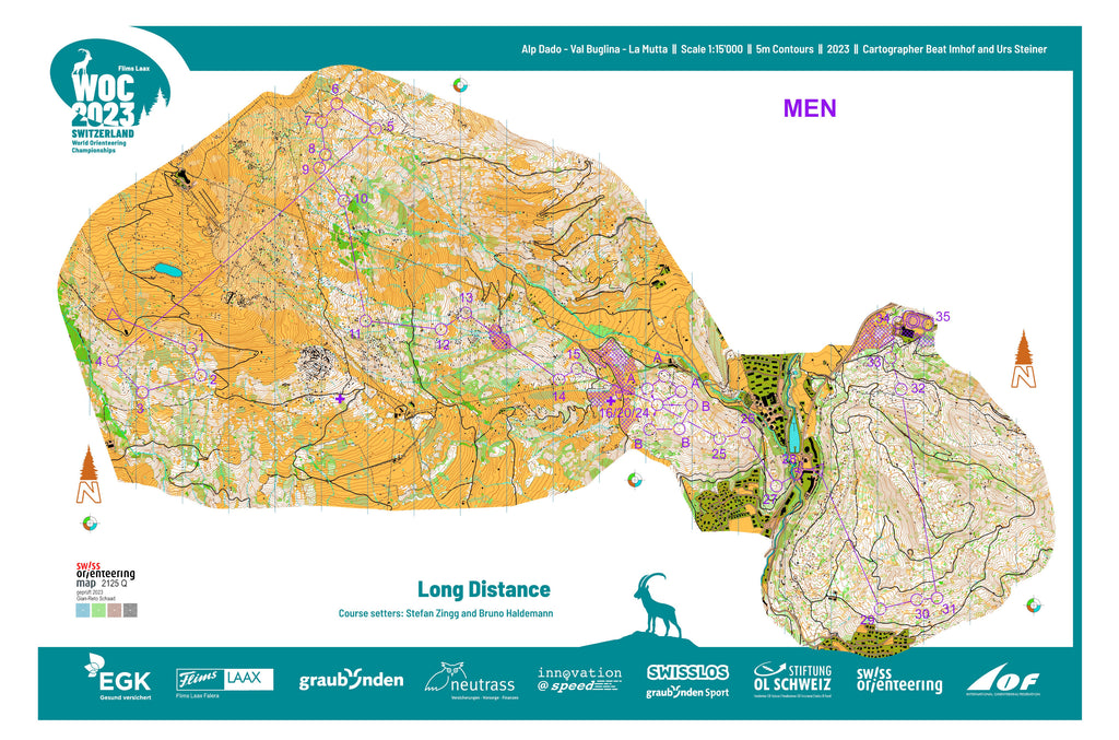 An example long distance orienteer course map from World of O.com