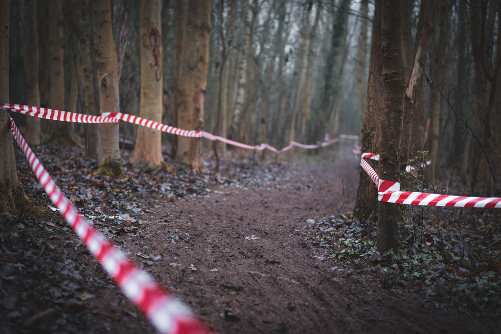 A muddy xc course through the trees