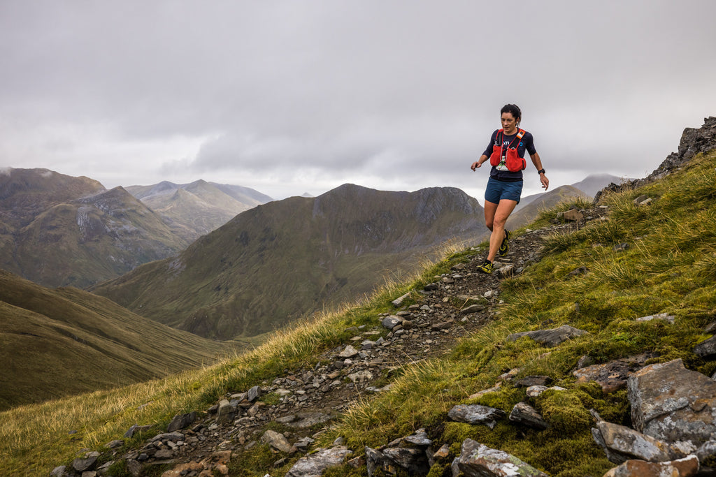 Runner descending during Sky Running event Skyline Scotland 2022