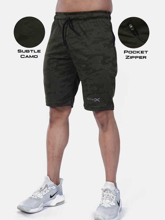 Jacquard Military Green Camo GymX Shorts