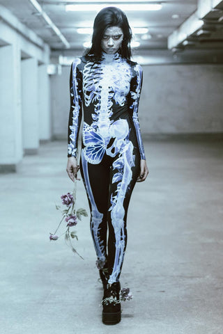 Women Walking with X-Ray Skeleton Costume