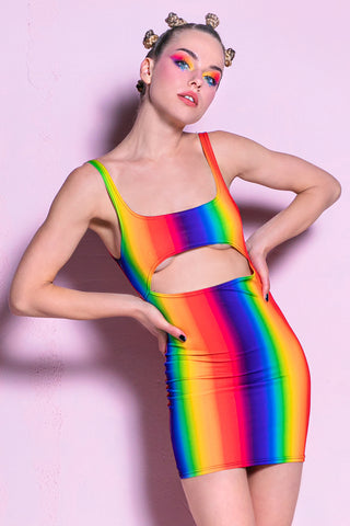 rainbow lgbt mini dress for pride month