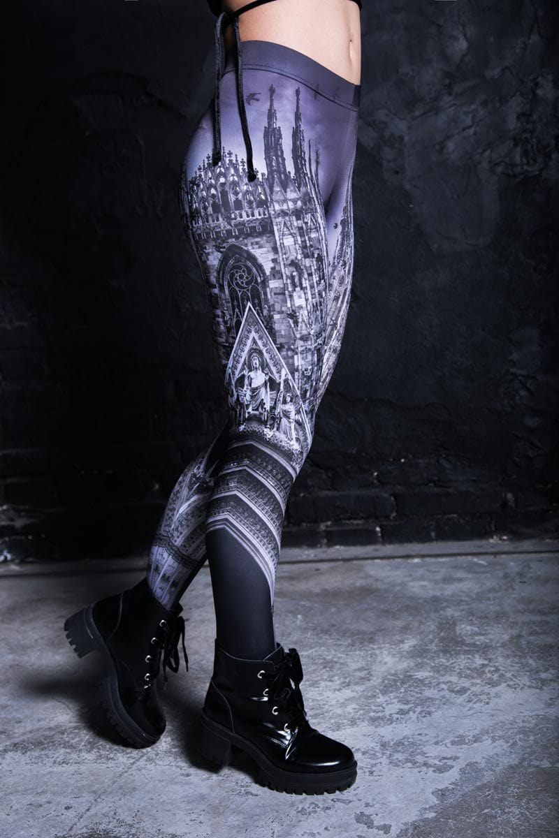 Yoga Leggings Layered Leggings Women Leggings Witchy Leggings Party Leggins  Goth Leggings Steampunk Leggings Gothic Tights 