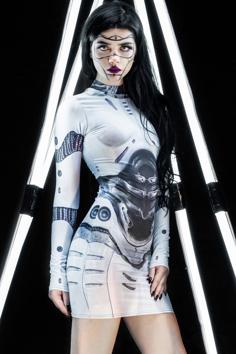 Prototype Robot Bodycon Dress - Cyberpunk Cosplay