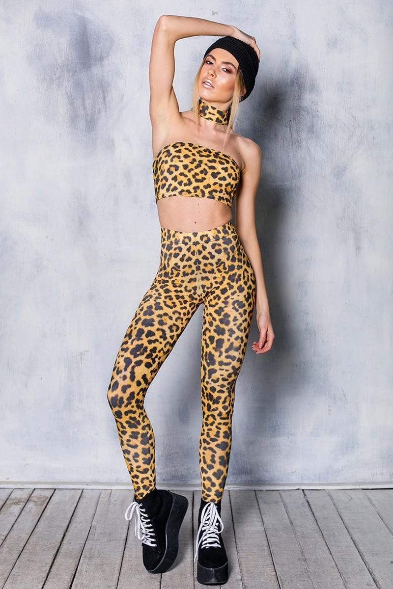 Calvin Klein Women's Leopard Print High-Waist Leggings Purple Size