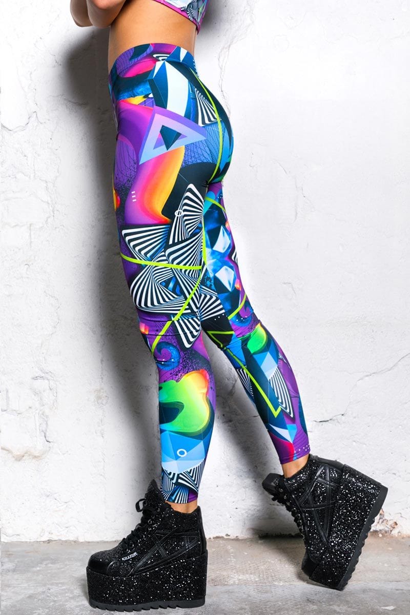 Psychedelic Leggings, Printed Leggings, High Waist Leggings, Meggings,  Festival Leggings, Colorful Leggings, Hippie Leggings, Workout Outfit 