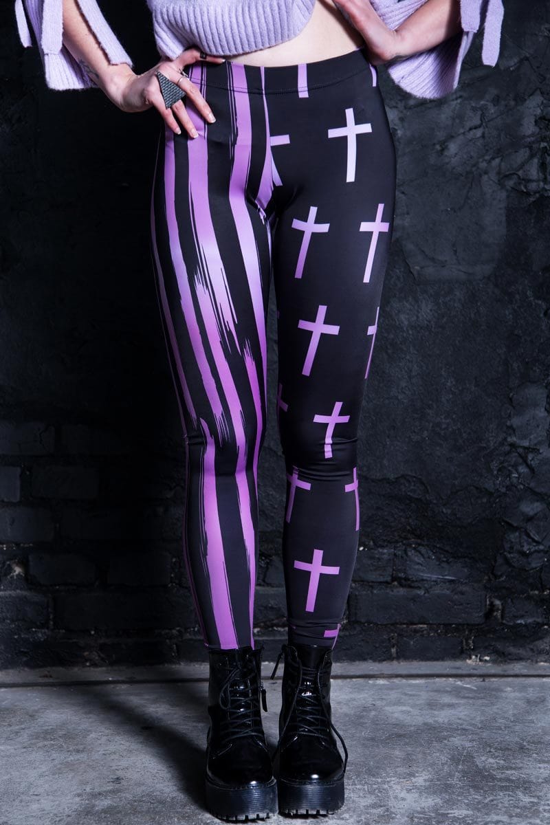 Pastel Goth Leggings, Pink Slime Kawaii Yoga Pants, Rave Festival Drip  Tights, Purple Black Creepy Cute Halloween Kawaii Goth Clothing -   Canada