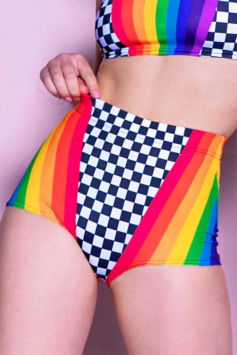 Rainbow Spectrum Biker Shorts Set for Pride Festival