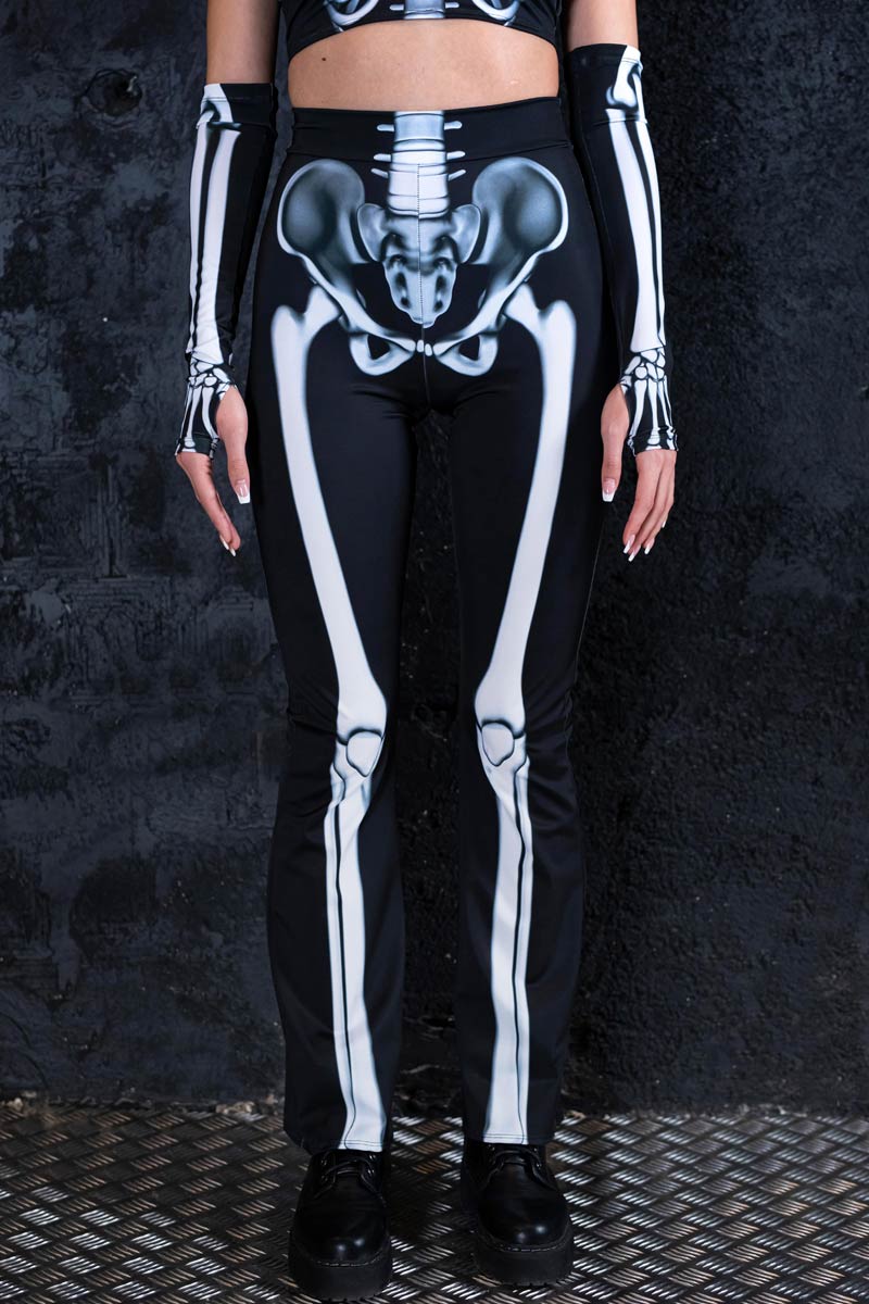 Skeleton leggings bones trousers horror pants - Restyle