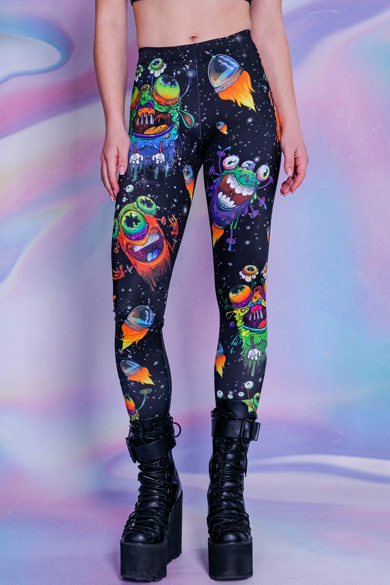 Space Art Leggings with Galaxy Print