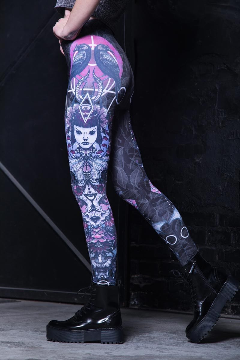 pants women (leggings) SPIRAL - Gothic Elegance - P001G455 