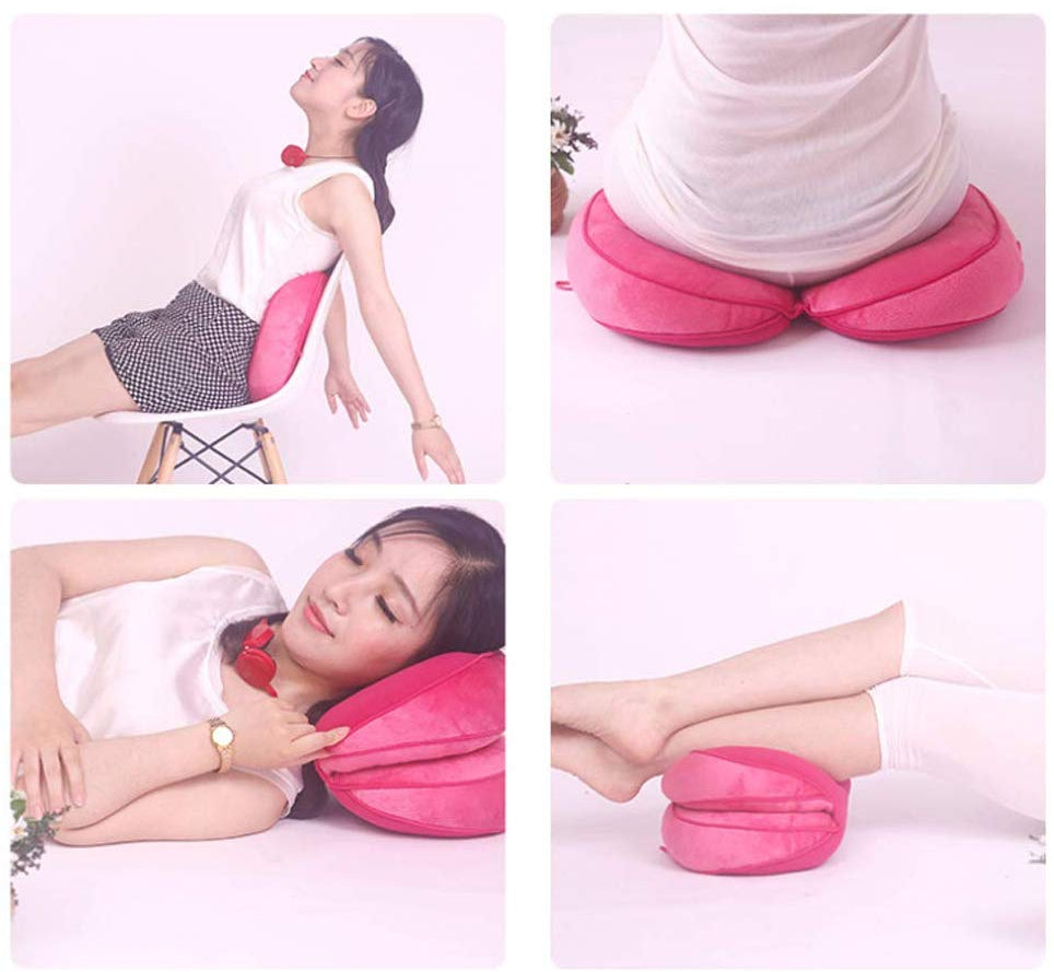 DPS&RXX Dual Comfort Cushion Lift Hips Up Seat Cushion Multifunction, for  Pressure Relief, Fits in Seat, Back, Hamstrings Pain,Office & Car Use,Red
