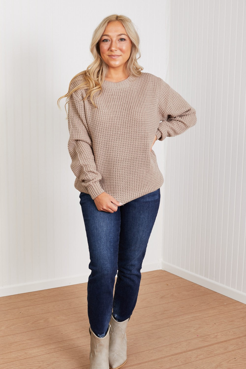 Zenana Autumn is Calling Full Size Waffle Knit Sweater | Sweaters - CHANELIA