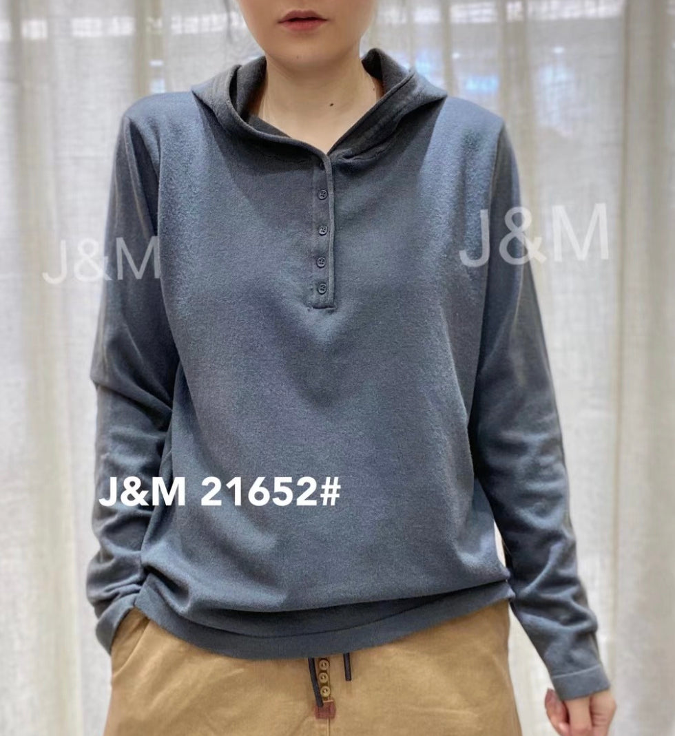 J&M 21652 HOODIE 50% COTTON 50% MODAL