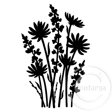 Download 1998 GG - Wildflower Silhouette | Rubber Stamps by Montarga