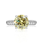 Wiley Hart Round Brilliant Cut Diamond Yellow Lab Created Sapphire Ring