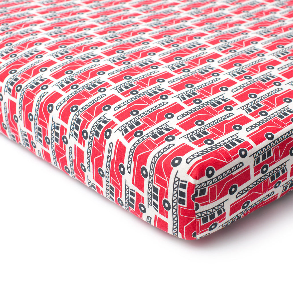 red fitted crib sheet