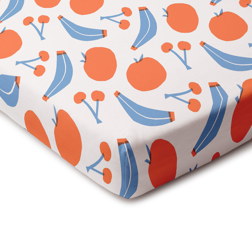 orange crib sheet