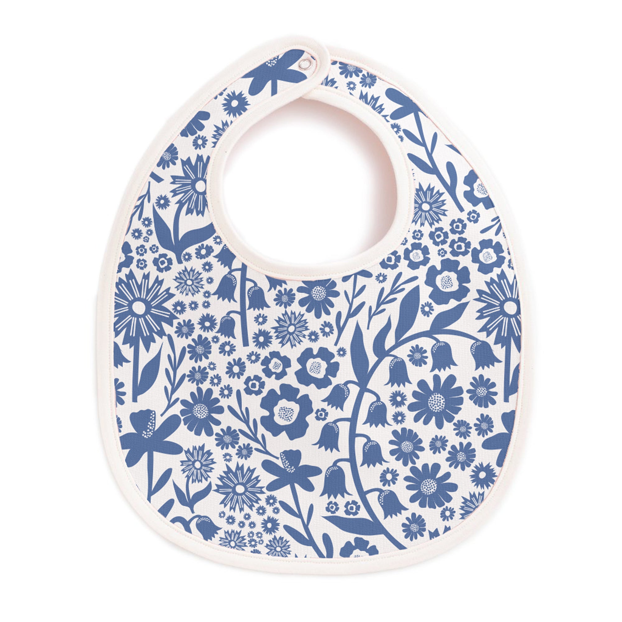 French Terry Bib - Dutch Floral Delft Blue