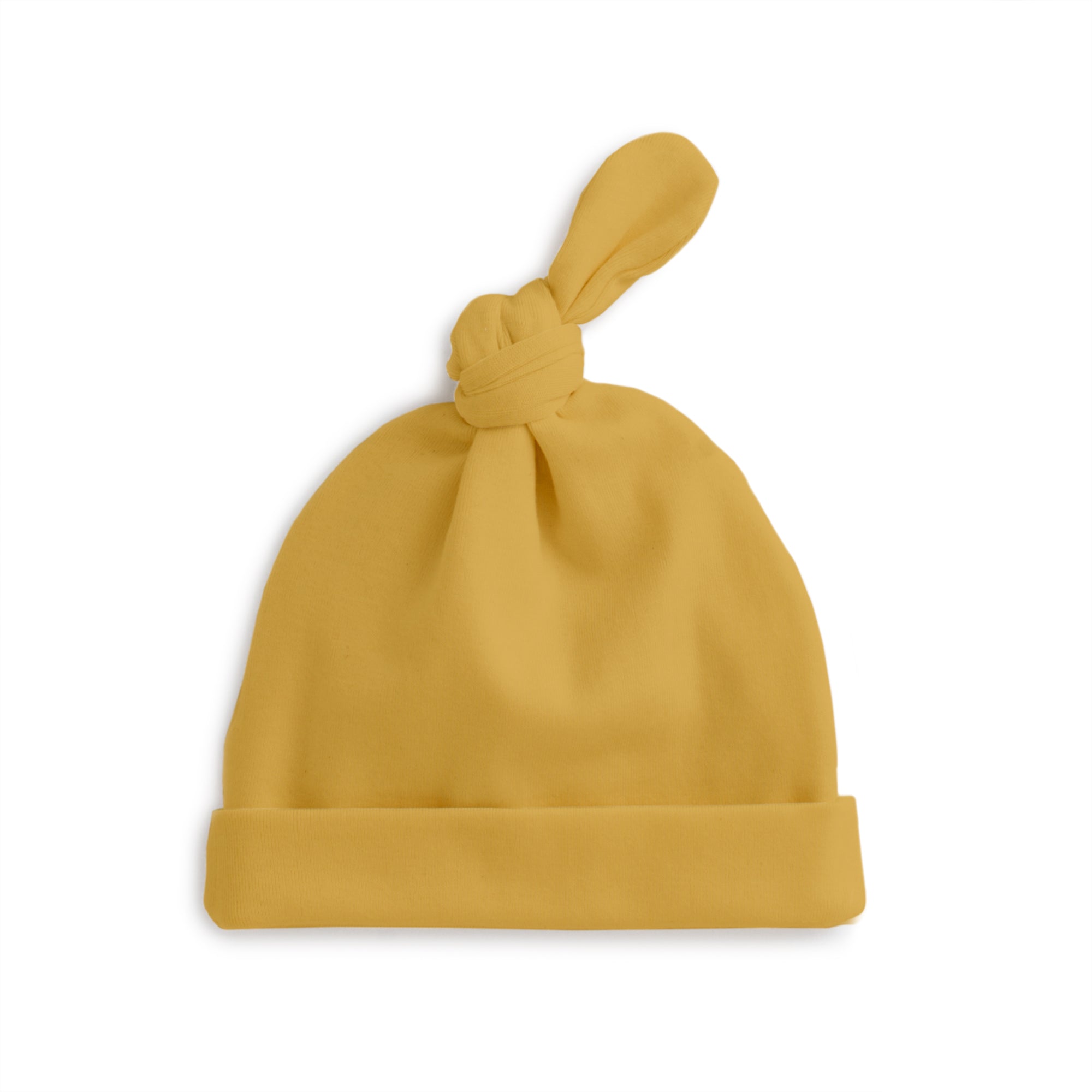 Knotted Baby Hat - Ochre