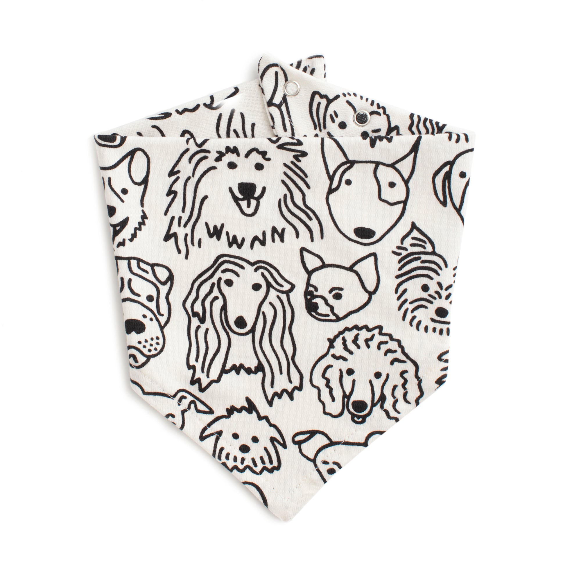 Kerchief Bib - Dogs Black