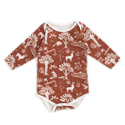 Long-Sleeve Snapsuit - In The Forest Chestnut