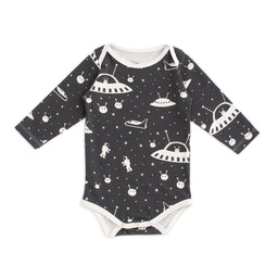 Long-Sleeve Snapsuit - Outer Space Charcoal
