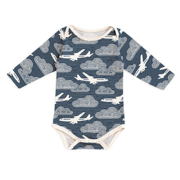 Long-Sleeve Snapsuit - In The Clouds Navy