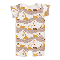 Summer Romper - Construction Yellow & Chestnut