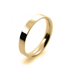 Ladies 3mm 9ct Yellow Gold Flat Court Shape Light Weight Wedding Ring