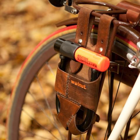 leather bike lock holder
