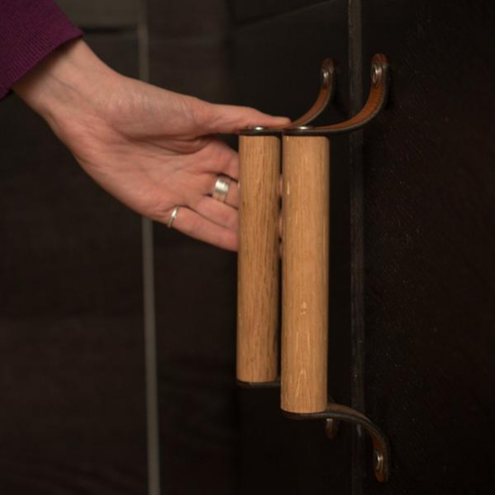 Leather Tab - The St Johns - Tiny Drawer Pull - Walnut