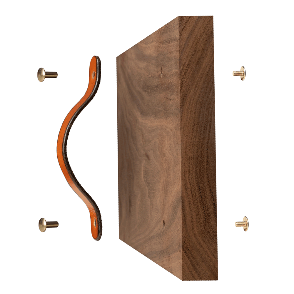 Walnut Studiolo Drawer Pulls Leather Drawer Pull - The Flanders