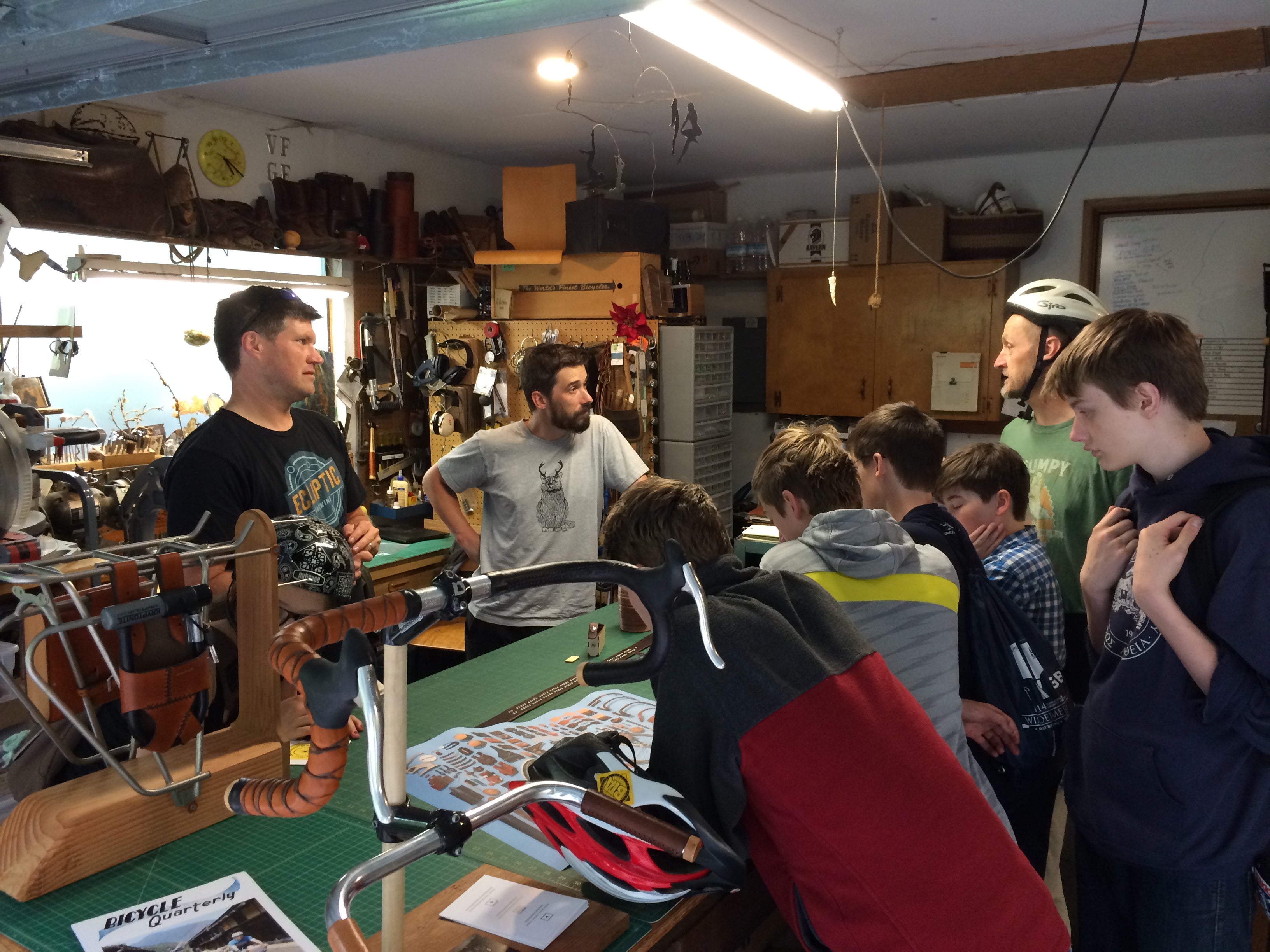 Taking questions in the Walnut Studiolo workshop