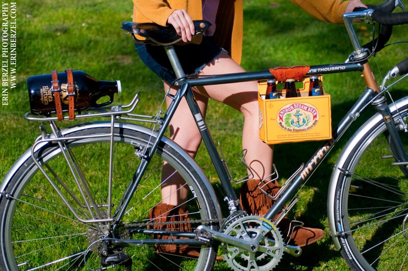Leather Beer Holder for Bikes makes a great Christmas Gift