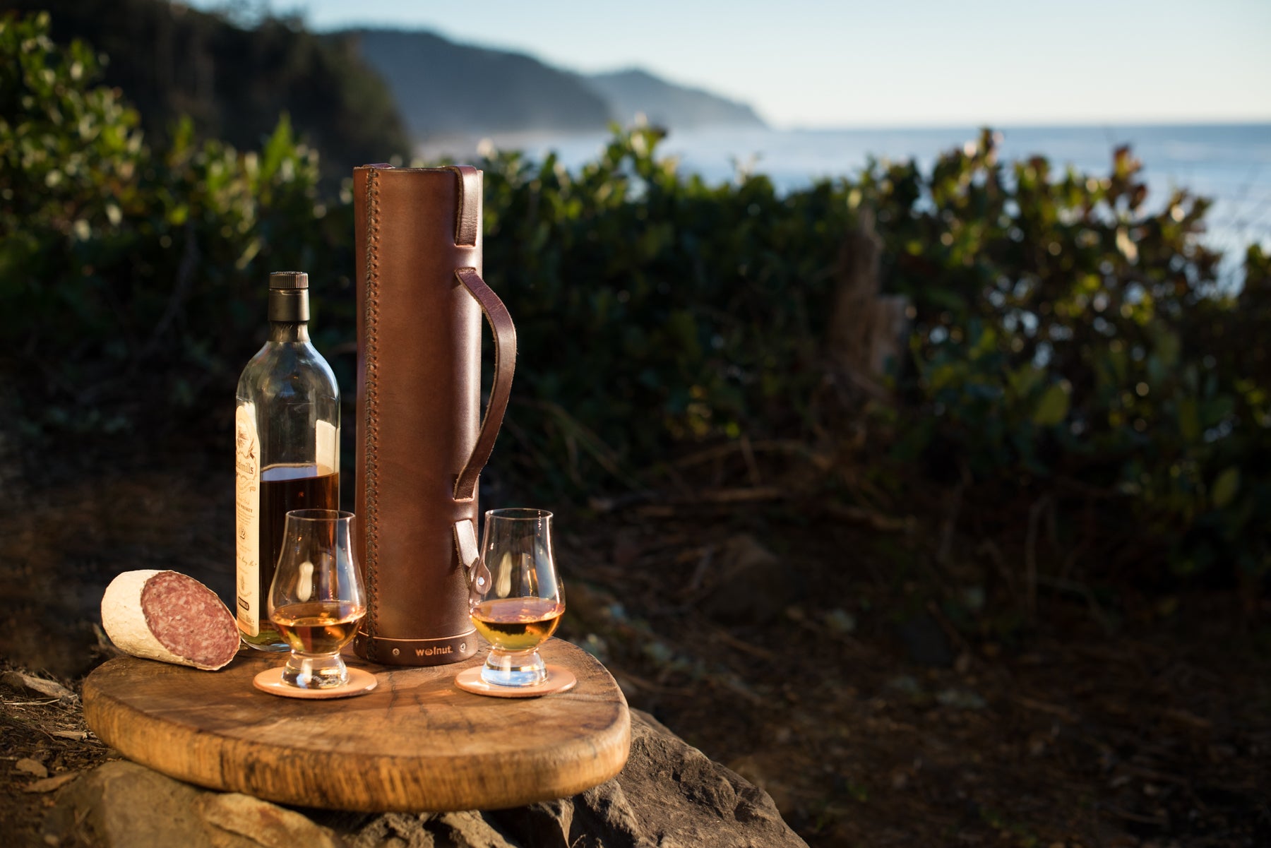 Hand crafted leather, made in Oregon for whiskey and scotch lovers.