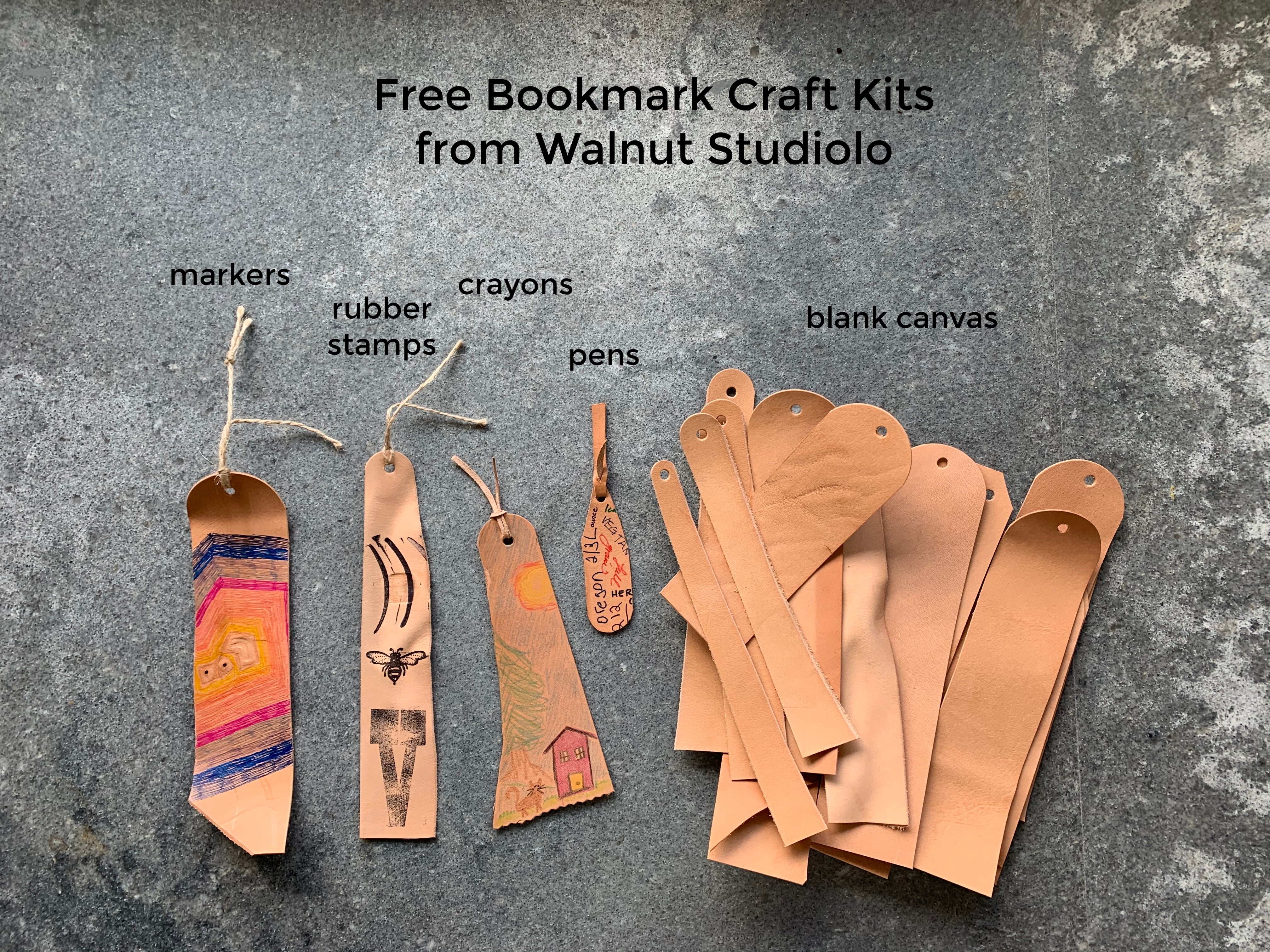 Free Leather Bookmark Craft Kits from Walnut