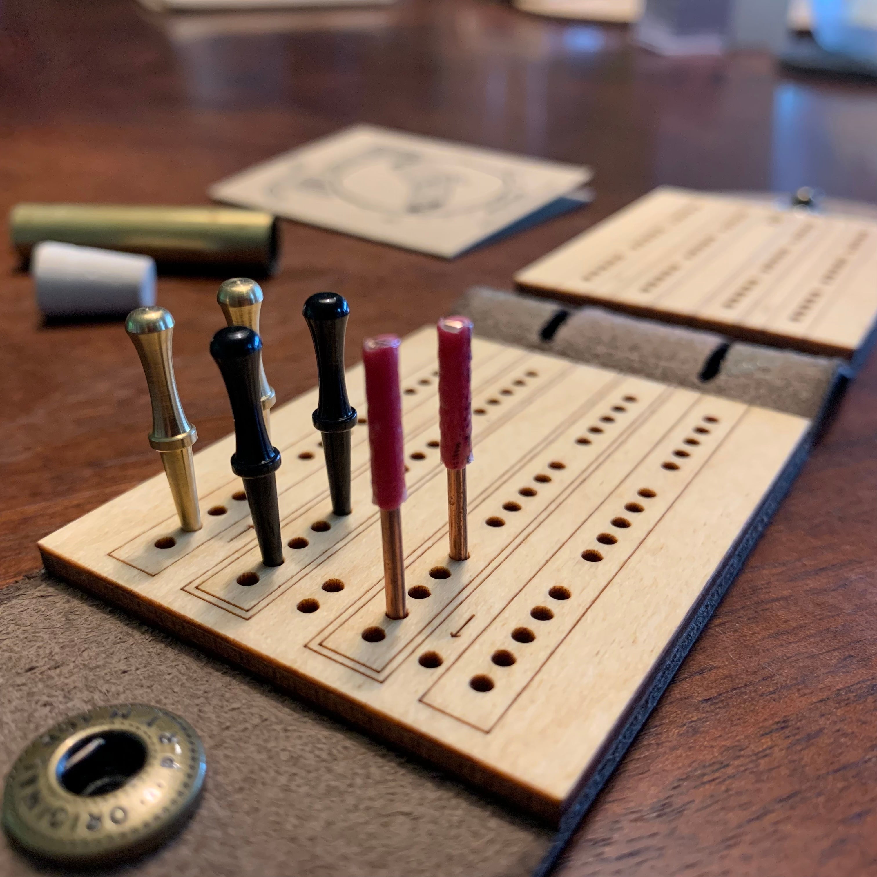 travel cribbage board template