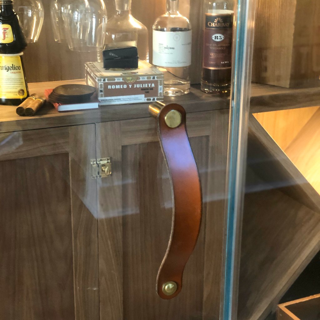 Hawthorne Leather Handle on Glass Door