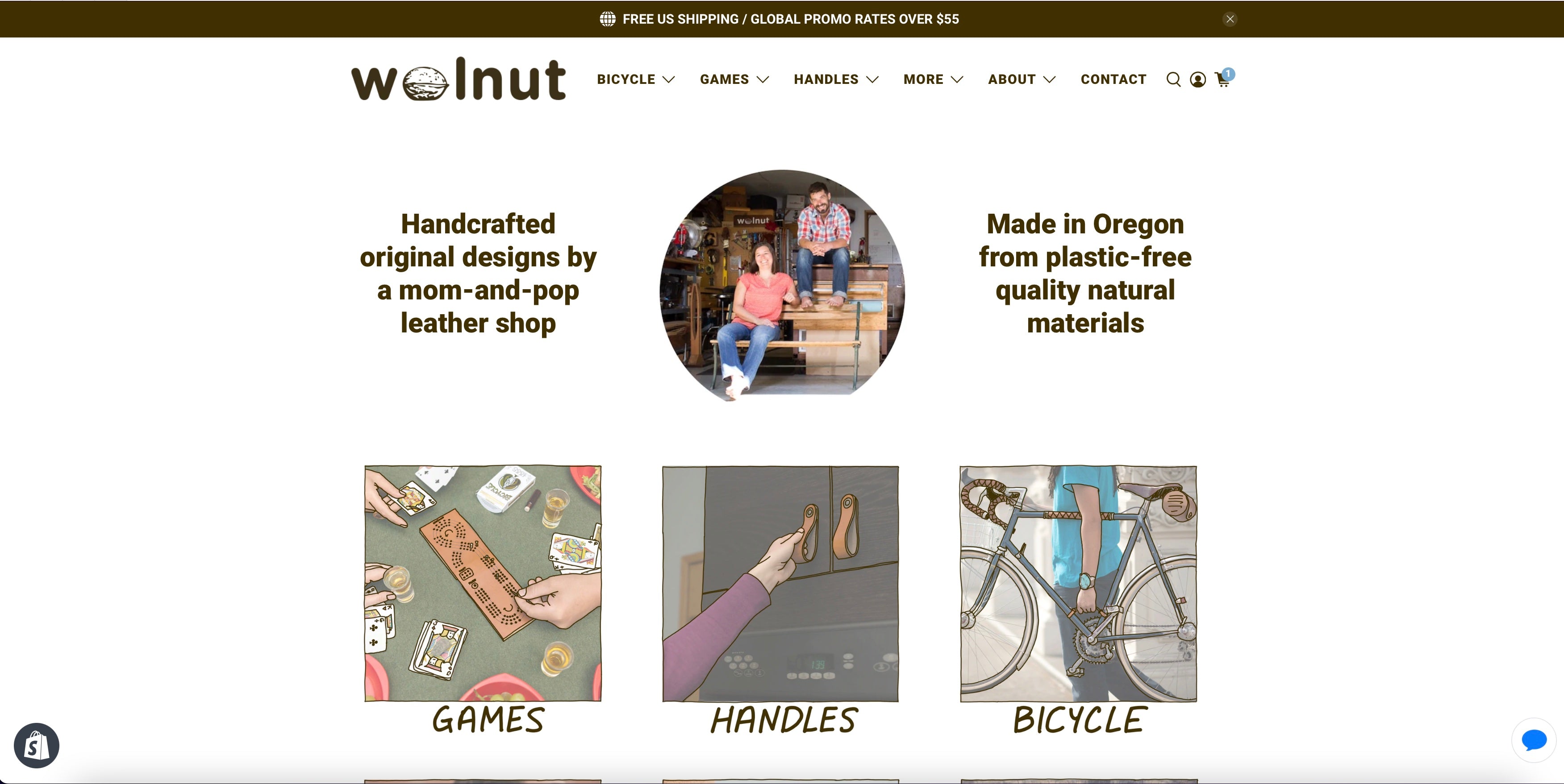 Screenshot of newly revamped Walnut Studiolo website homepage, with handwriting to demonstrate handcrafted commitment