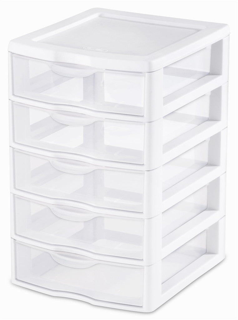 Sterilite 5 drawer unit small 3 Buckets Full