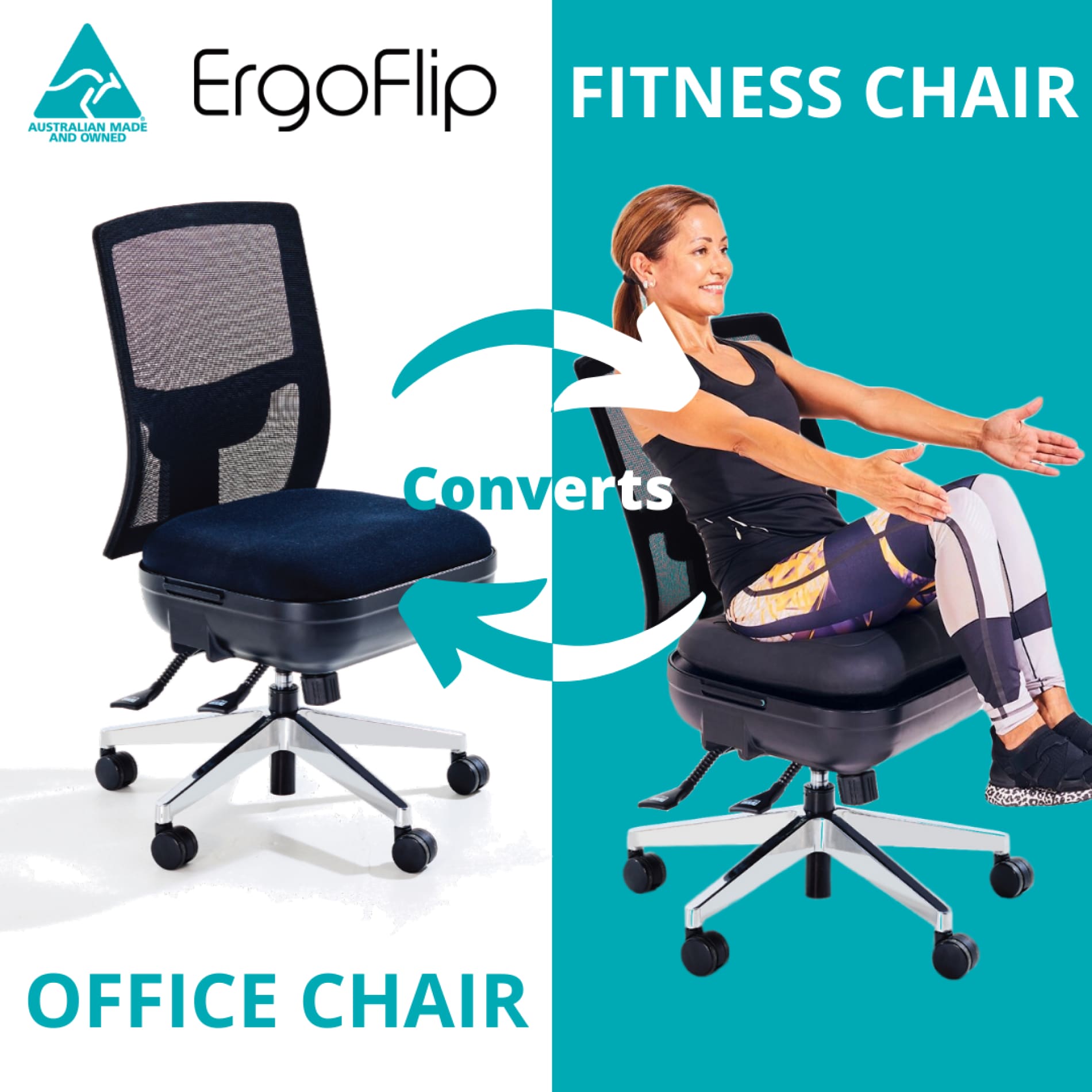 ErgoFlip Deluxe - Active Sitting Ergonomic Office Chair