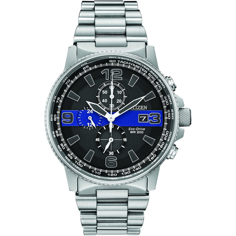 Citizen Men's Thin Blue Line™ Watch Chronograph 200M WR Eco Drive CA02 –  ELI ADAMS JEWELERS