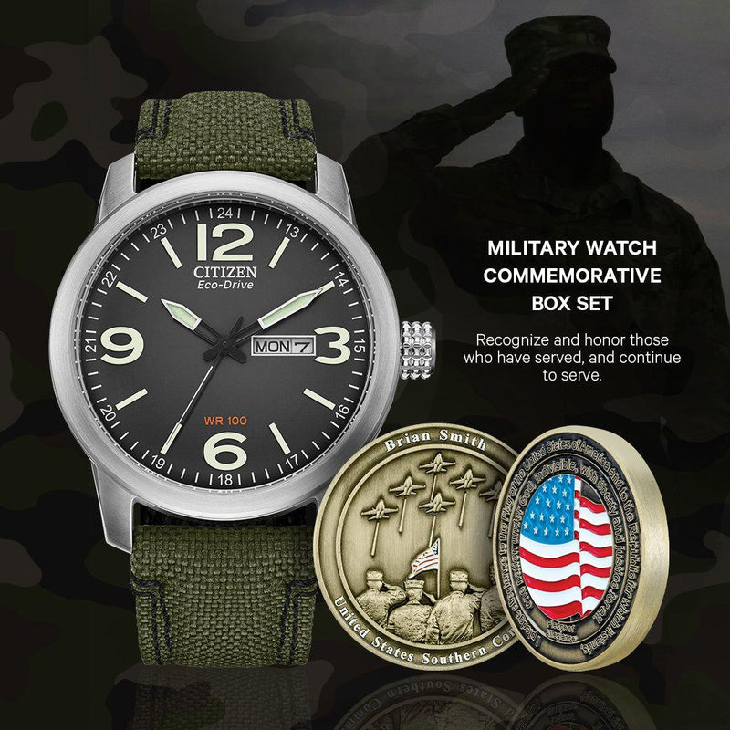 Gewoon Paar Dicteren Citizen Men's Military Watch Commemorative Box Set BM8570-09E Personal –  ELI ADAMS JEWELERS