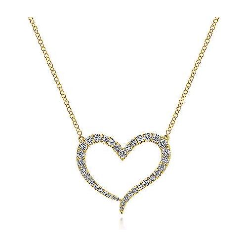 Elsa Peretti® Open Heart Pendant in Yellow Gold, 7 mm | Tiffany & Co.