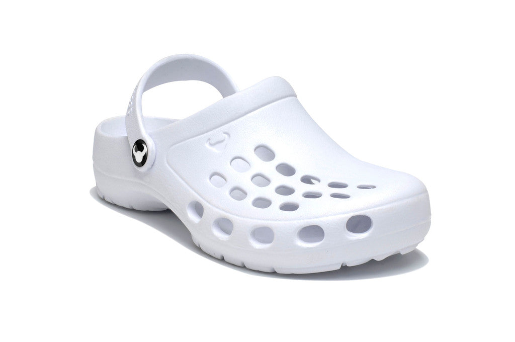 white clogs shoes