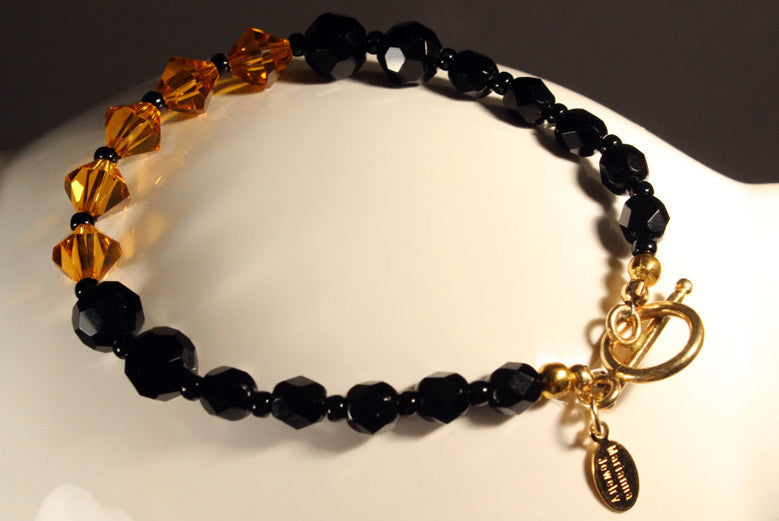 Navi Gold Beaded Bracelet - Jet Black, Bracelets